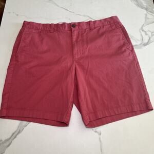 J Crew Dark Pink Slash Pockets Flat Front Chino Shorts Mens Size 38 Inseam 9"